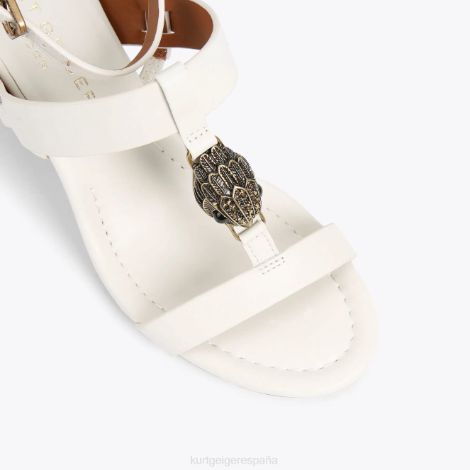 Kurt Geiger mujer bloque de barra en T de London Hampton 2LPR339 | calzados hueso